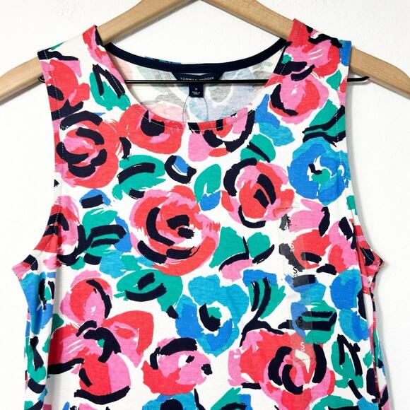 TOMMY HILFIGER CLAREMONT FLORAL PRINT SLEEVELESS WOMEN BLOUSE SIZE MEDIUM NEW - Picture 3 of 5
